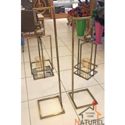 2'li Set Tek Askılı Metal Mumluk (NC392005)