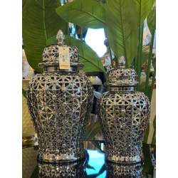 2'Lİ PORSELEN KÜP SİLVER (NTR-5145-5146)